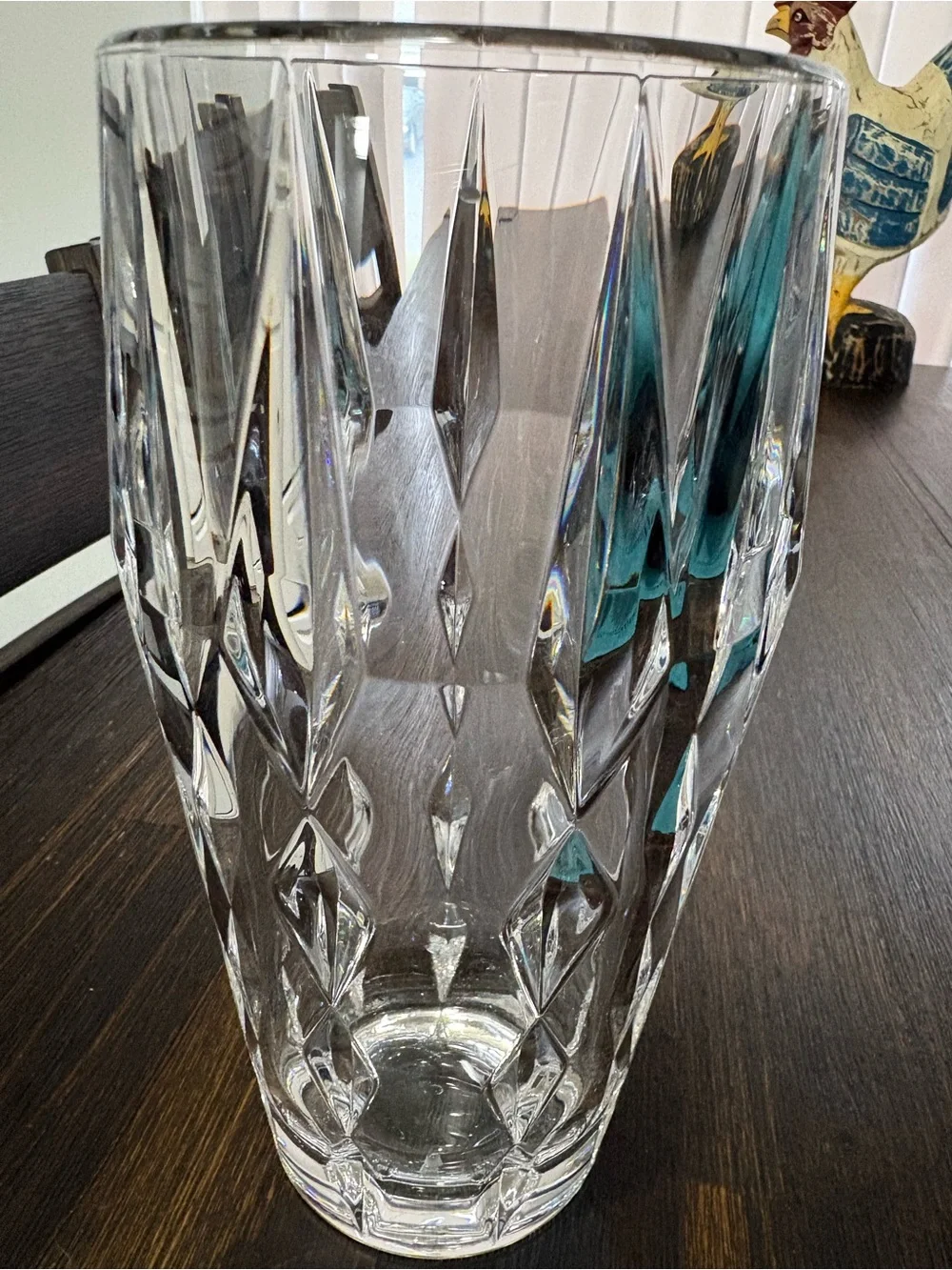 Vera Wang Clear Cut-Glass Vase - Clear